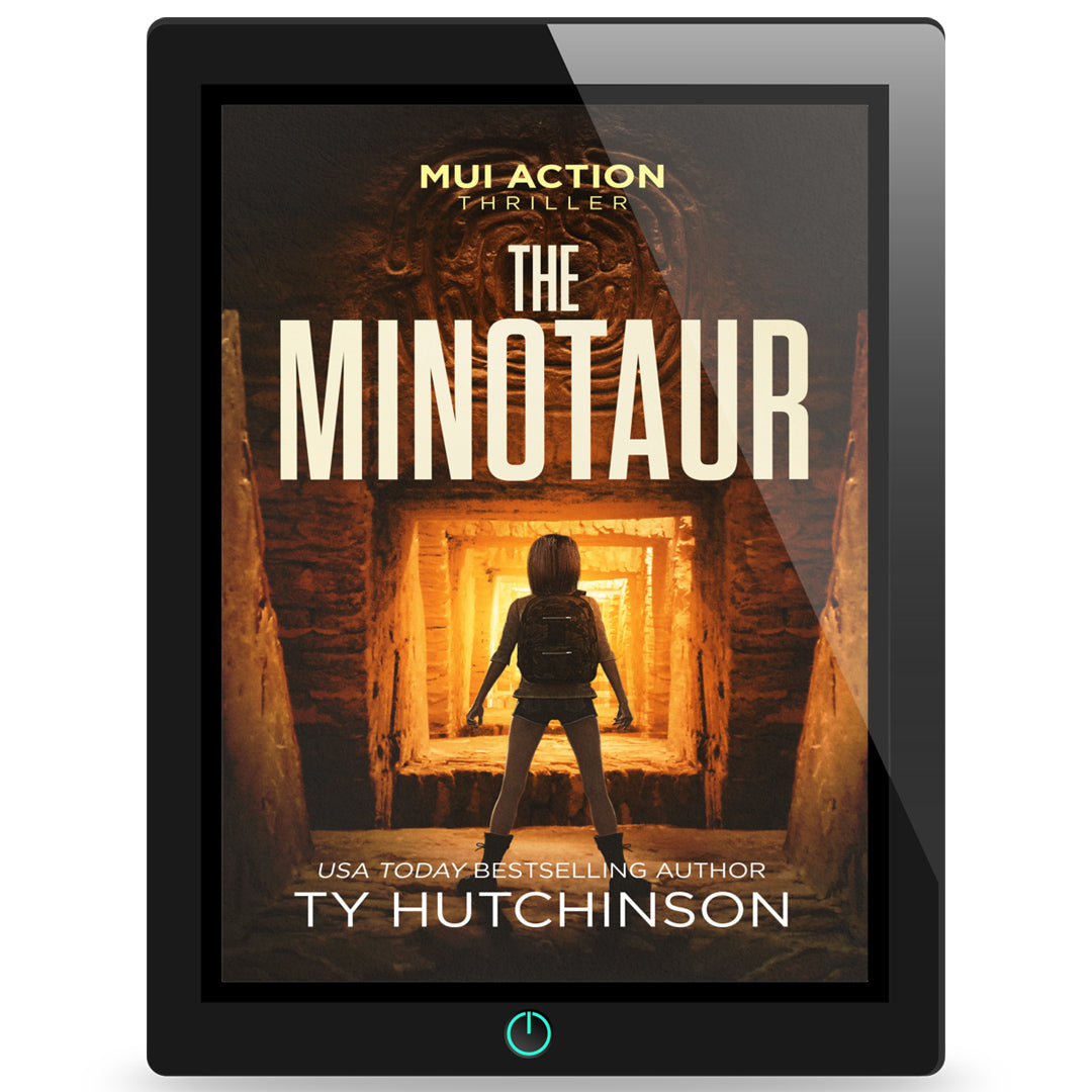 Book cover for The Minotaur by Ty Hutchinson—novella in the Mui Assassin series. Global action thriller featuring a teen female assassin. High-concept suspense with fast pacing.