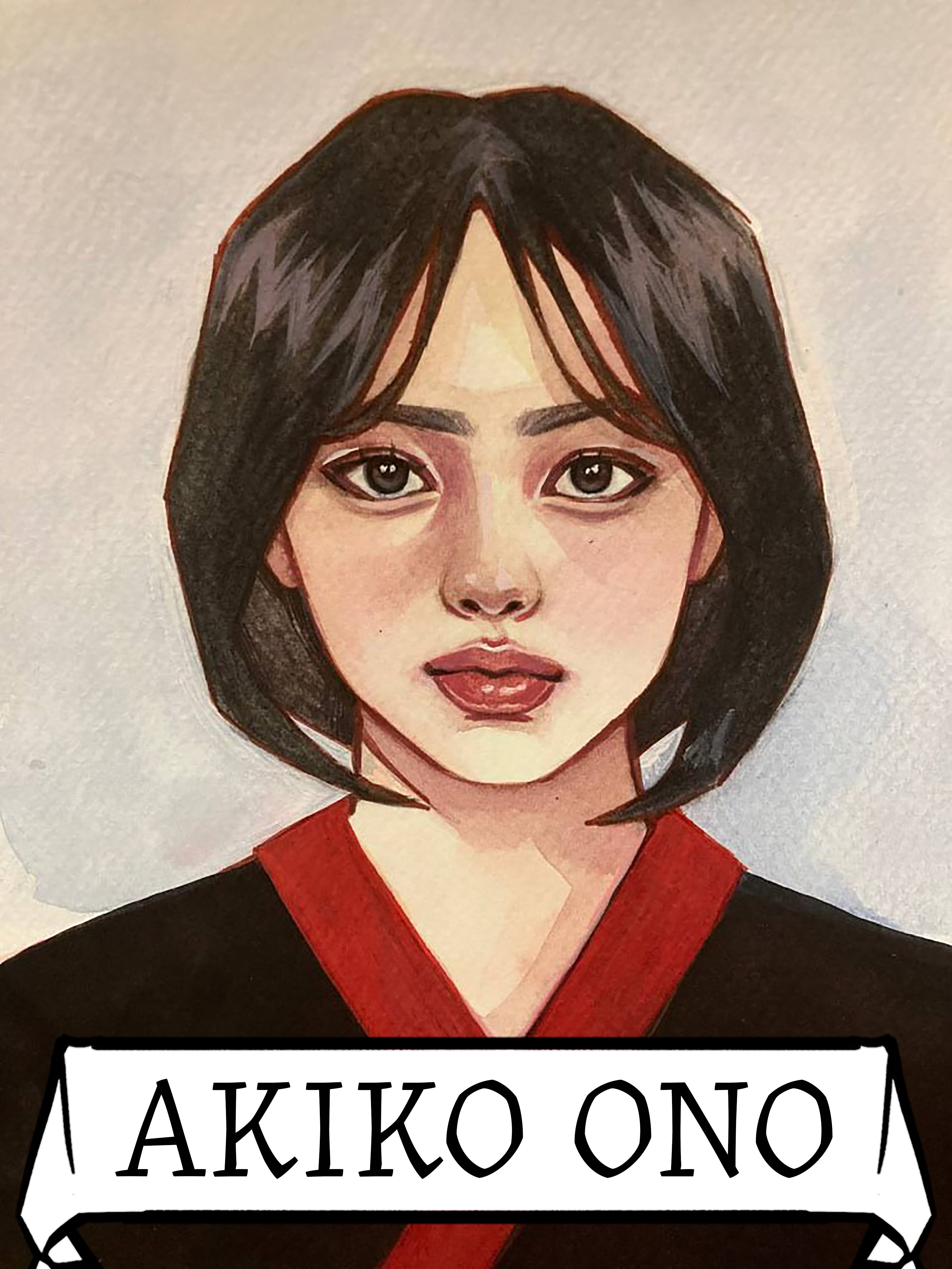 Akiko Ono. An illustration from The Little Sushi Chef. A thriller by Ty Hutchinson